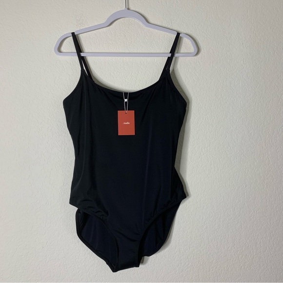 Andie Other - Andie Womens black the full coverage Amalfi one piece swimsuit L NWT